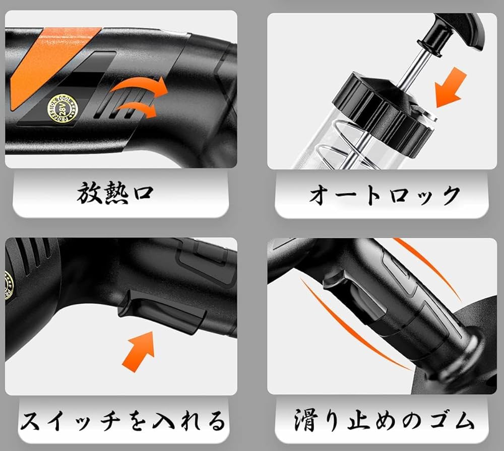 電動コードレスグリースガン 12000PSI高圧 充電式79800H/24v 電動コードレスグリースガン 12000PSI高圧 充電式79800H/24v